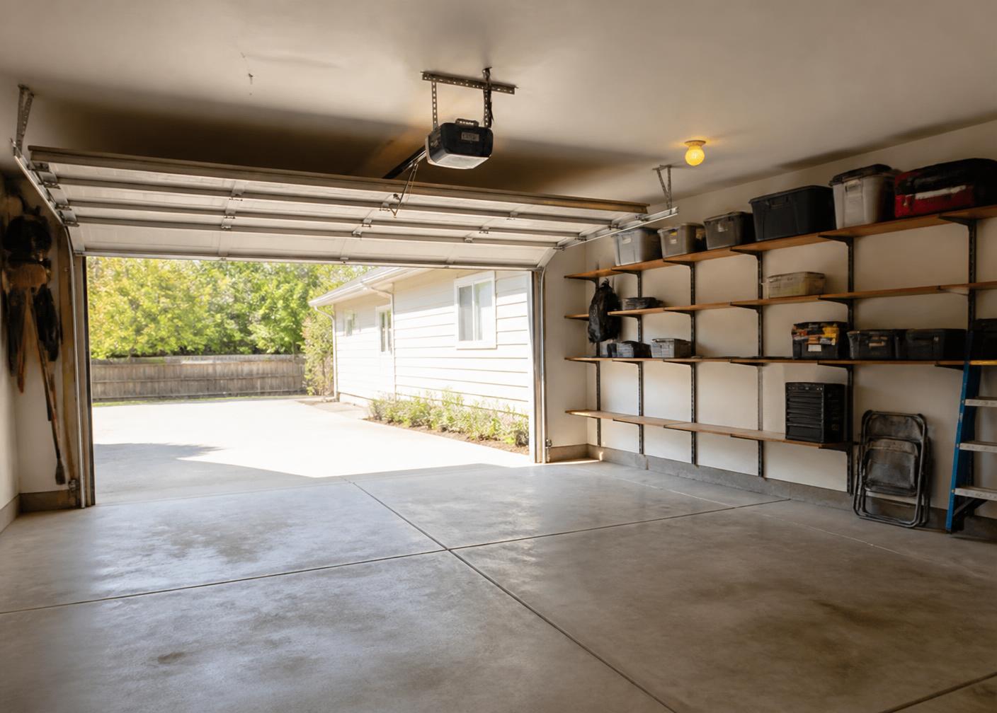 Cleared, empty space after junk removal